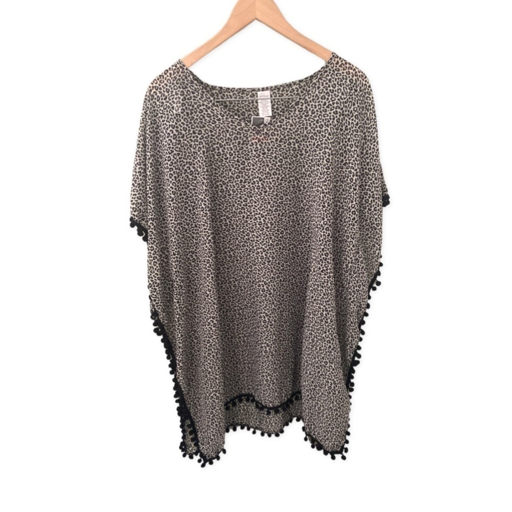 West Loop Beach Cover Up Sheer Leopard Print NWT One Size